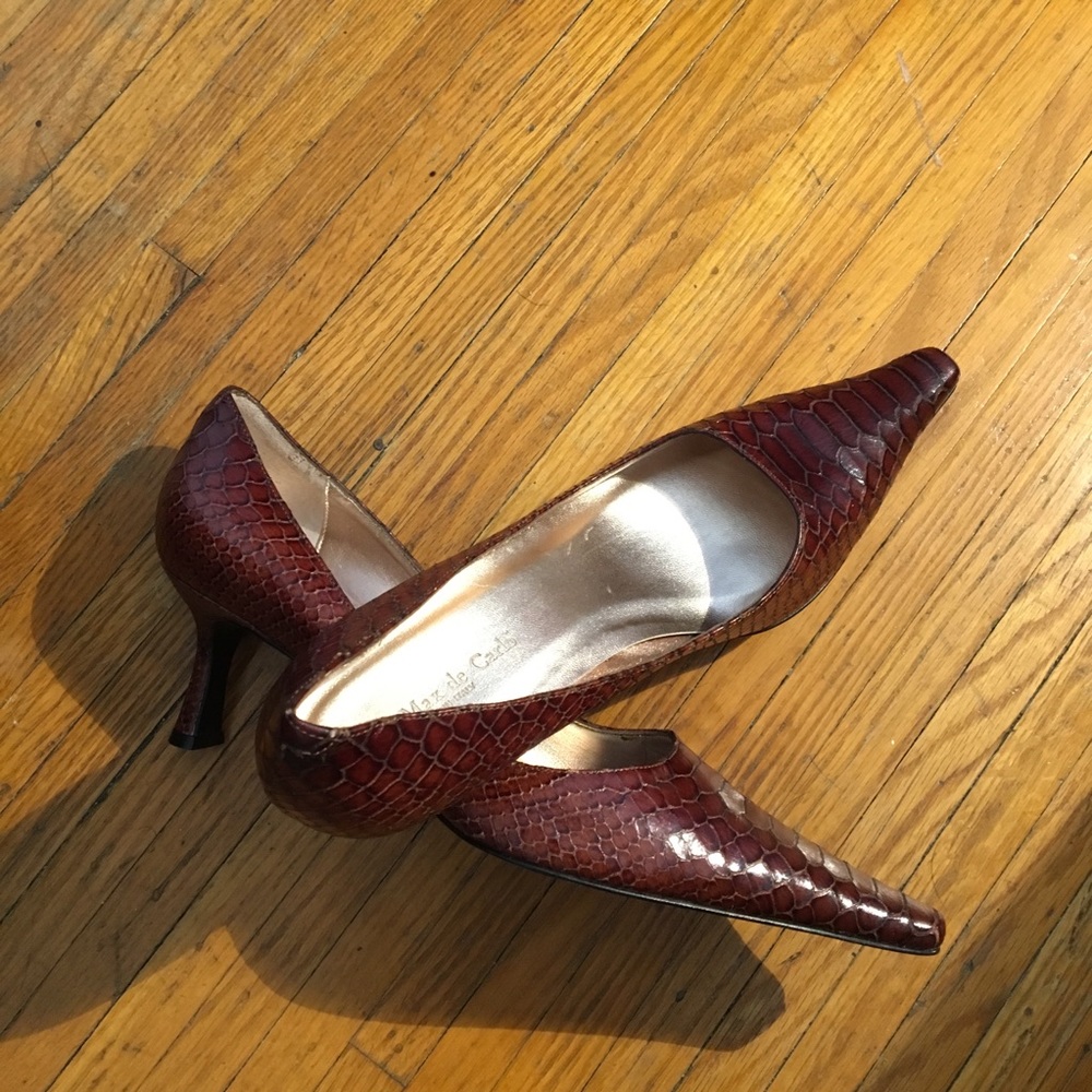 Max de Carlo Snake like dark/light  brown shoes